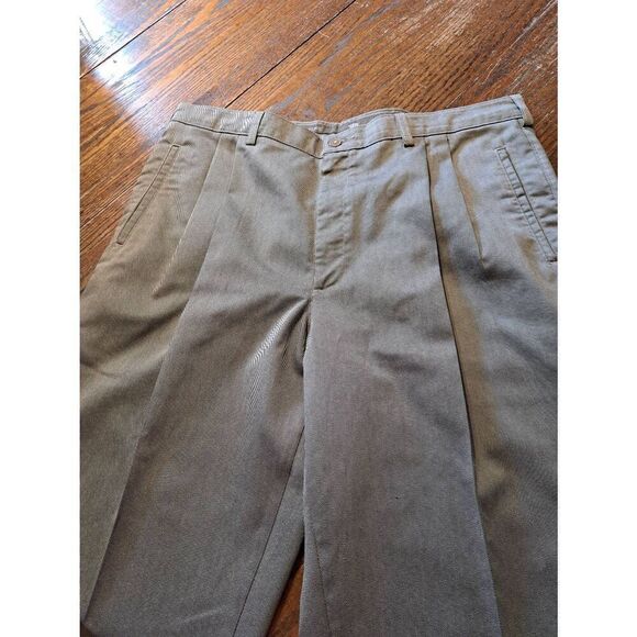 40x28 Savane Grey Pleated Front Leg Cuffed Hem Dress Pants with Cuffed Hem - Picture 2 of 3